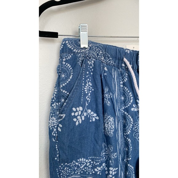 Cato Jogger Pants Womens‎ 12 Blue Bandana Floral Boho Lounge Elastic Festival - Picture 4 of 15